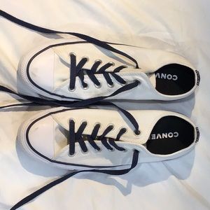 White and Navy chuck Taylor All-Stars